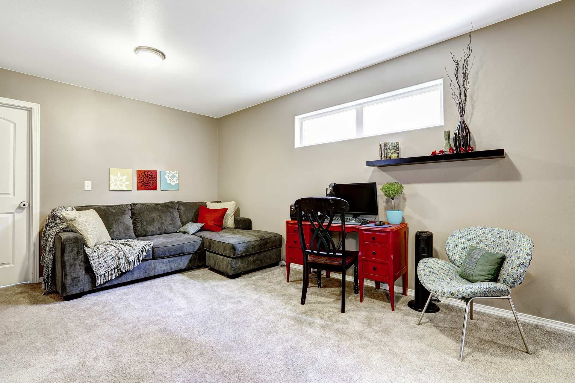 bigstock-Basement-Room-With-Couch-And-D